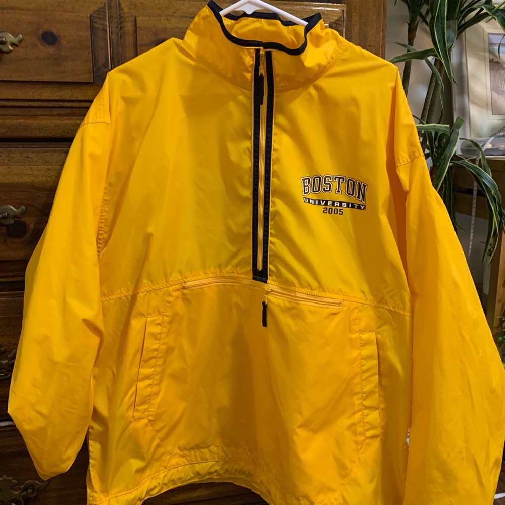 BOSTON UNIVERSITY QUARTER ZIP WINDBREAKER - YELLOW 2005 - MEDIUM